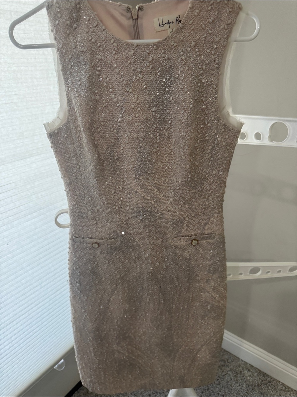 Hayden Rose Taupe Sleeveless Sequin-Embellished Midi Dress